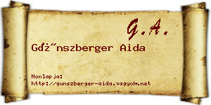 Günszberger Aida névjegykártya